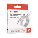 Verbatim Sync & Charge Magnetic kabel USB-C na USB-C 100W 120 cm - sivi