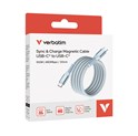 Verbatim Sync & Charge Magnetic kabel USB-C na USB-C 100W 120 cm - plavi