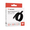 Verbatim Sync & Charge Magnetic kabel USB-C na USB-C 100W 120 cm - crni