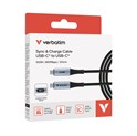 Verbatim Sync & Charge kabel USB C na USB C 100W zaslon 120 cm