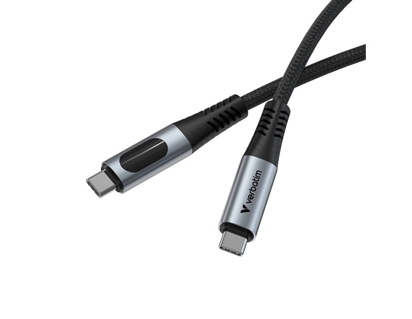 Verbatim Sync & Charge kabel USB-C na USB-C, USB4, 240W 40 Gbps zaslon 120 cm