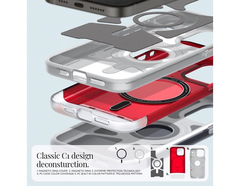 Spigen Classic C1 MagSafe, ruby - iPhone 15 Pro (ACS06744)