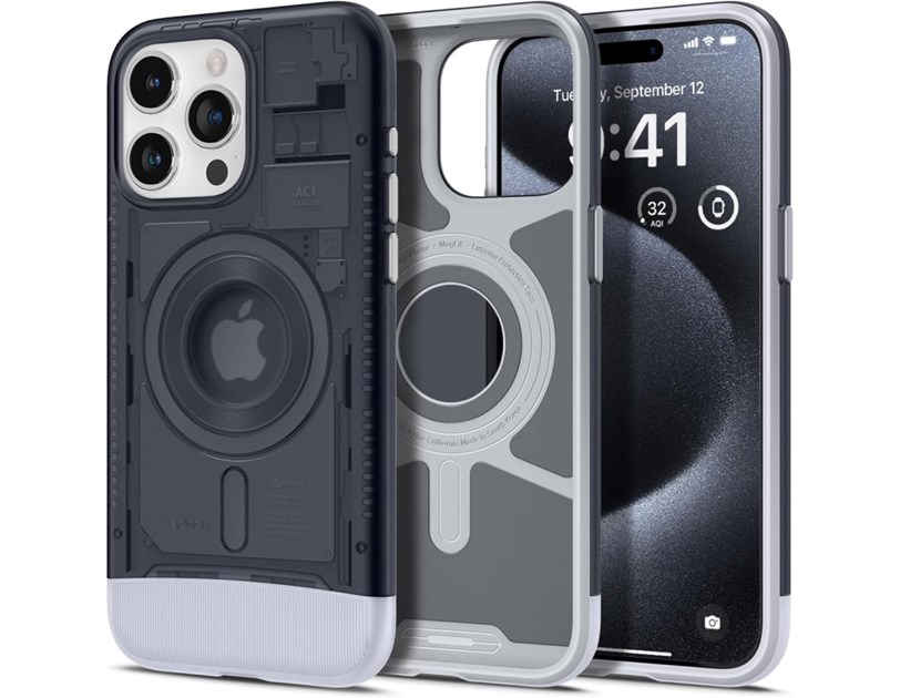 Spigen Classic C1 MagSafe, graphite - iPhone 15 Pro Max (ACS06607)