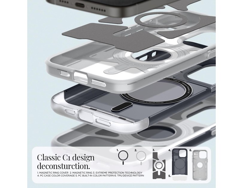Spigen Classic C1 MagSafe, graphite - iPhone 15 Pro Max (ACS06607)
