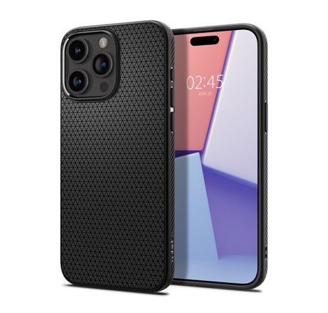 Spigen Liquid Air, zaštitna maska za telefon, mat crna - iPhone 15 Pro Max (ACS06562)