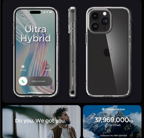Spigen Crystal Hybrid, zaštitna maska za telefon, prozirna - iPhone 15 Pro Max (ACS06446)
