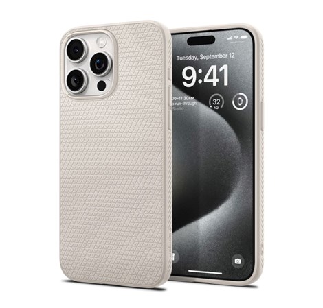 Spigen Liquid Air, natural titanium, zaštitna maska za telefon - iPhone 15 Pro (ACS07217)