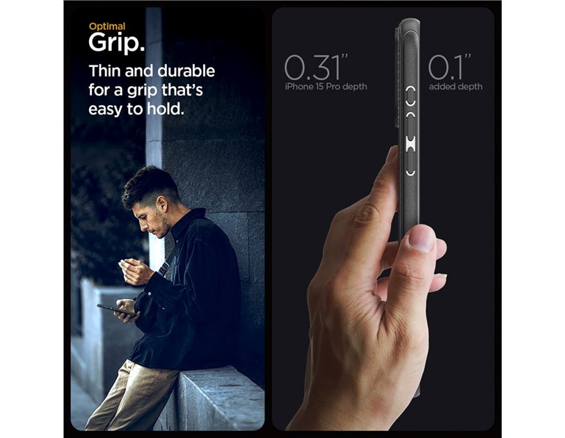 Spigen Mag Armor MagSafe, zaštitna maska za telefon, mat crna - iPhone 15 Pro (ACS06736)