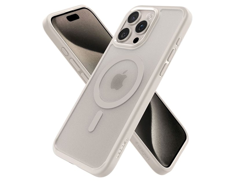 Spigen Ultra Hybrid MagSafe, frost natural titanium - iPhone 15 Pro