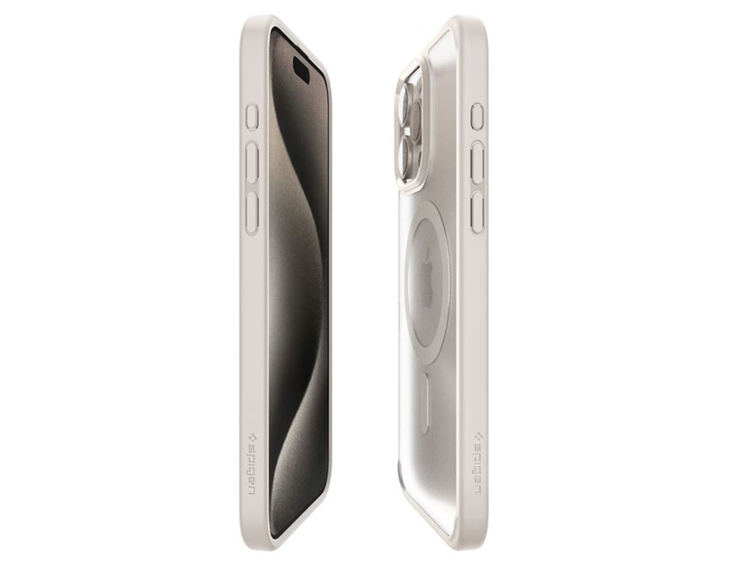 Spigen Ultra Hybrid MagSafe, frost natural titanium - iPhone 15 Pro