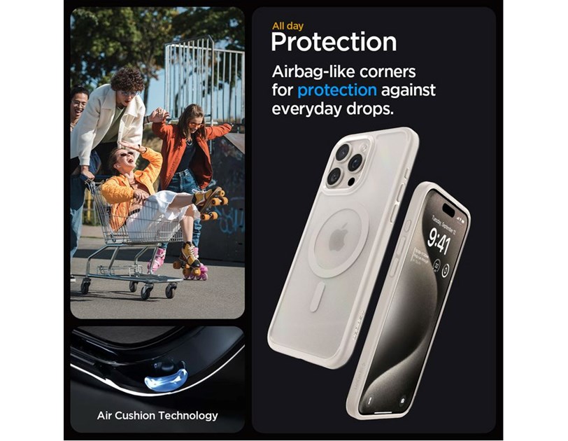 Spigen Ultra Hybrid MagSafe, frost natural titanium - iPhone 15 Pro