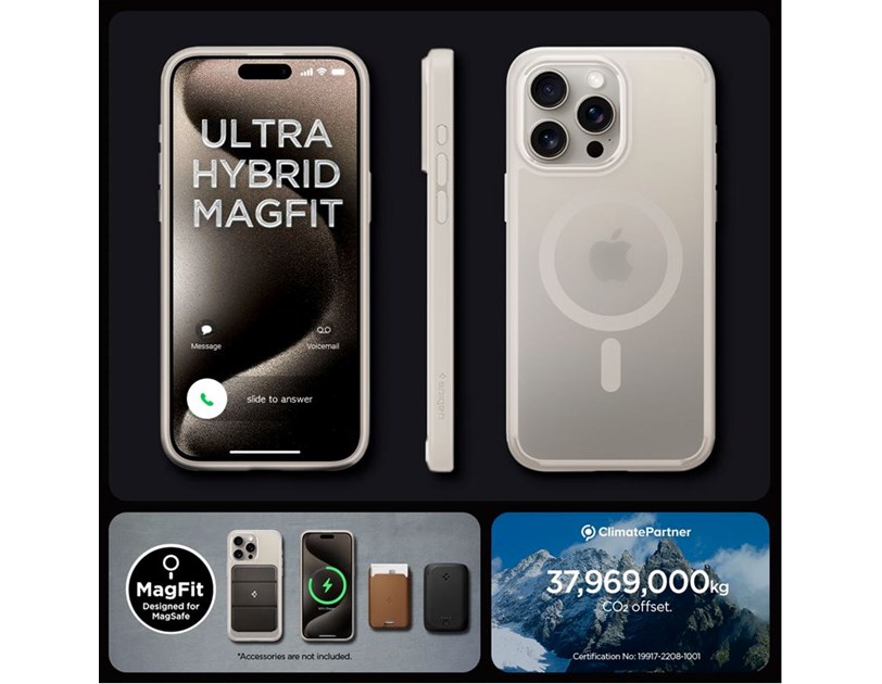 Spigen Ultra Hybrid MagSafe, frost natural titanium - iPhone 15 Pro