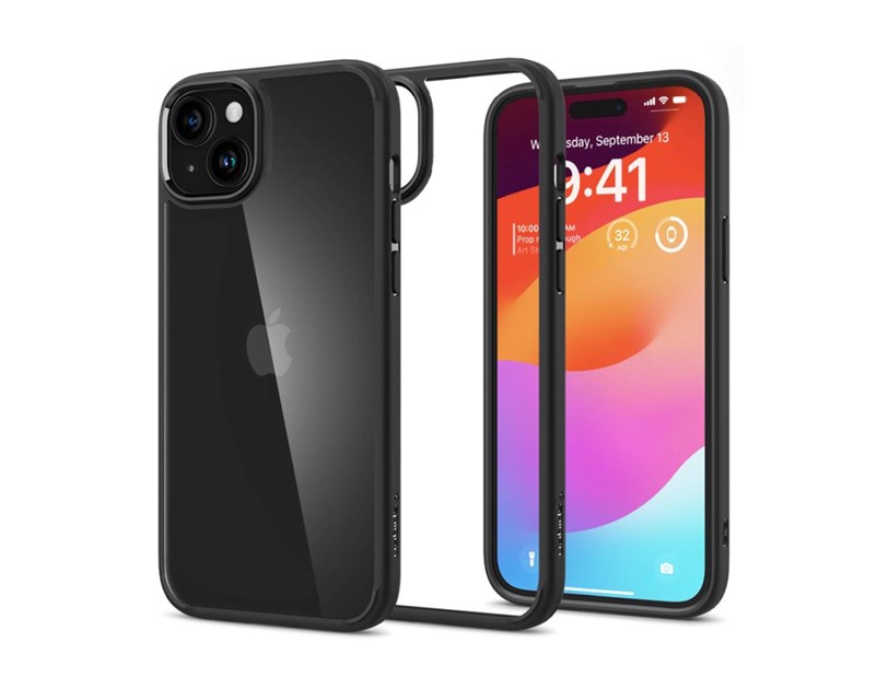 Spigen Crystal Hybrid, zaštitna maska za telefon, mat crna - iPhone 15 Plus (ACS06462)