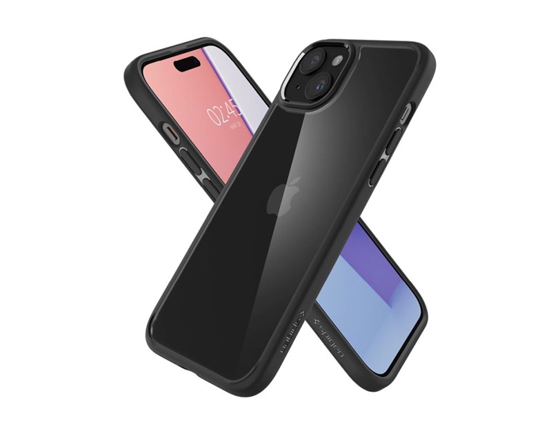 Spigen Crystal Hybrid, zaštitna maska za telefon, mat crna - iPhone 15 Plus (ACS06462)