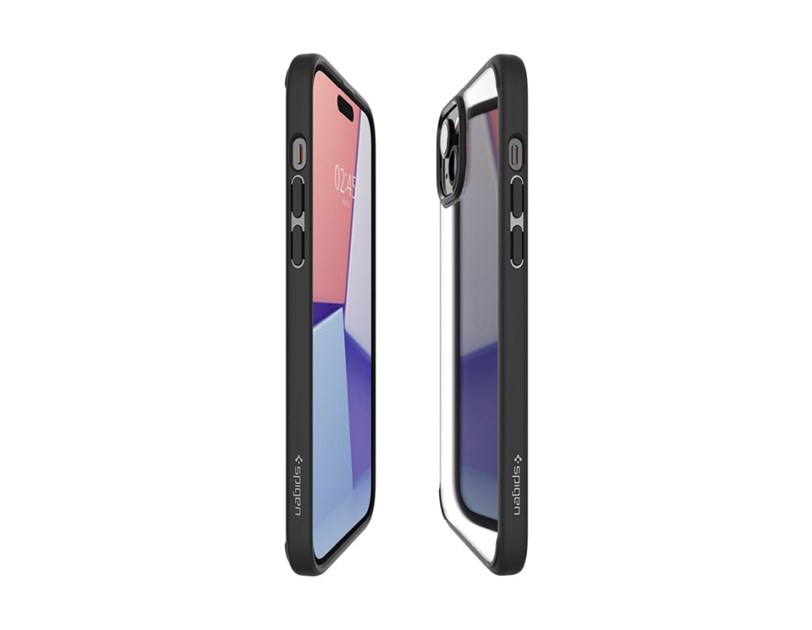 Spigen Crystal Hybrid, zaštitna maska za telefon, mat crna - iPhone 15 Plus (ACS06462)