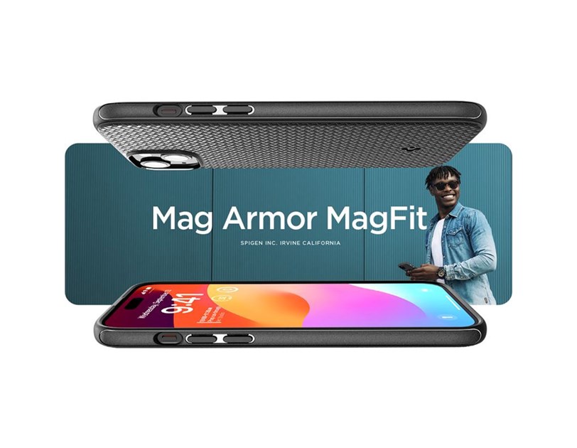 Spigen Mag Armor MagSafe, zaštitna maska za telefon, mat crna - iPhone 15 Plus (ACS06671)