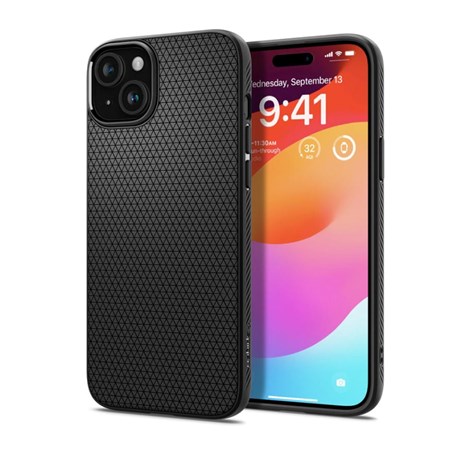 Spigen Liquid Air, zaštitna maska za telefon, mat crna - iPhone 15 (ACS06790)