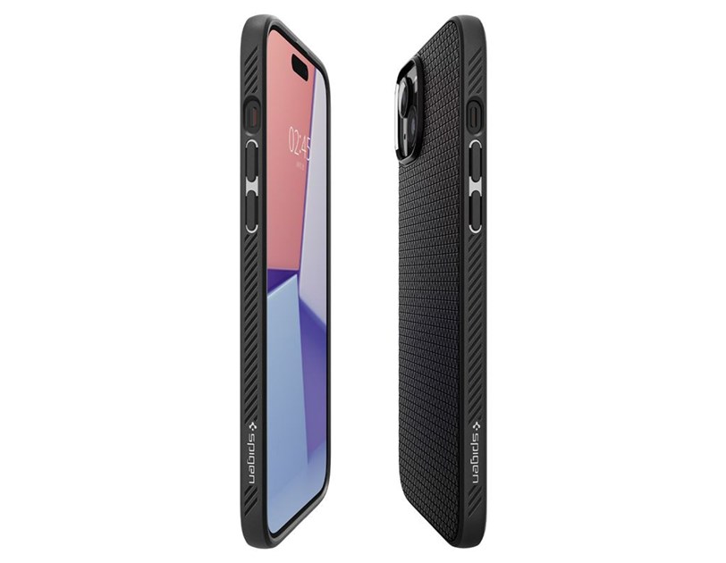 Spigen Liquid Air, zaštitna maska za telefon, mat crna - iPhone 15 (ACS06790)