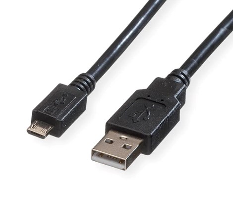 Roline USB2.0 kabel TIP A(M) na Micro B(M), 0.8m, crni