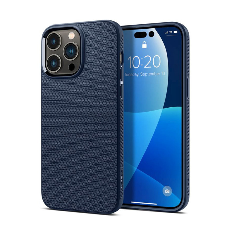Spigen Liquid Air, zaštitna maska za telefon, tamno plava - iPhone 14 Pro Max