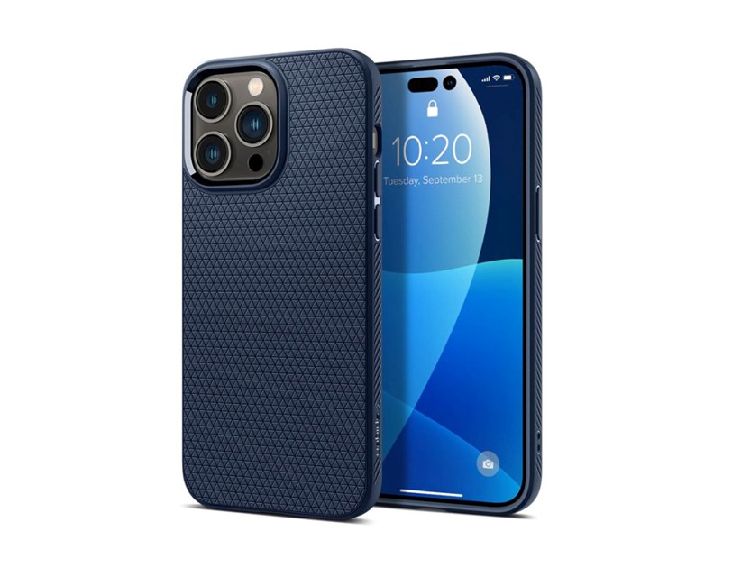Spigen Liquid Air, zaštitna maska za telefon, tamno plava - iPhone 14 Pro Max