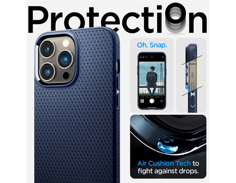 Spigen Liquid Air, zaštitna maska za telefon, tamno plava - iPhone 14 Pro Max