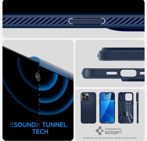 Spigen Liquid Air, zaštitna maska za telefon, tamno plava - iPhone 14 Pro Max