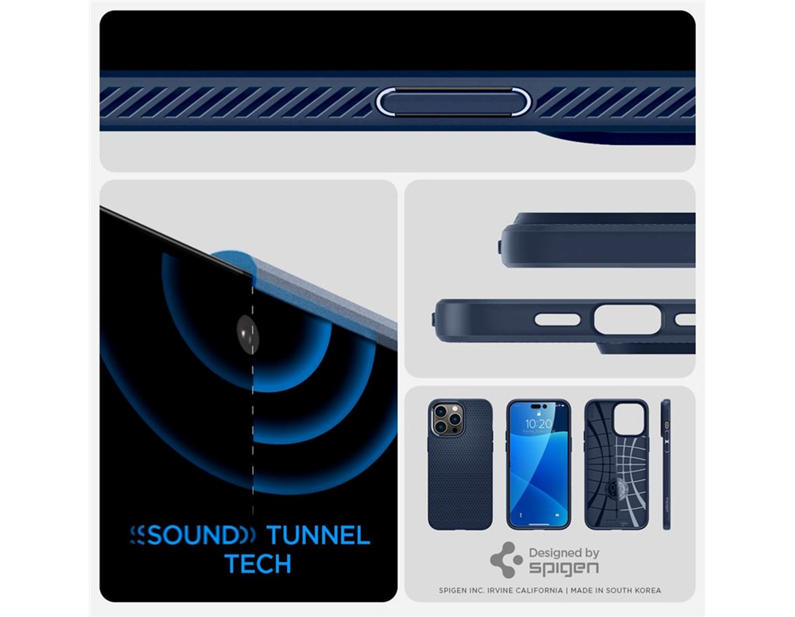 Spigen Liquid Air, zaštitna maska za telefon, tamno plava - iPhone 14 Pro Max