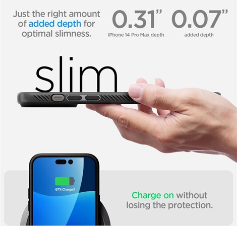 Spigen Liquid Air, zaštitna maska za telefon, mat crna - iPhone 14 Pro Max