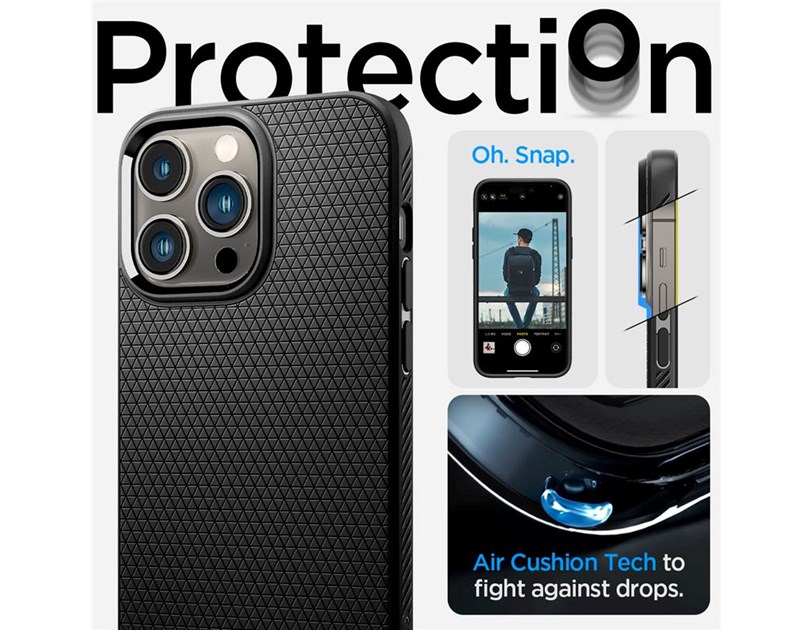 Spigen Liquid Air, zaštitna maska za telefon, mat crna - iPhone 14 Pro Max