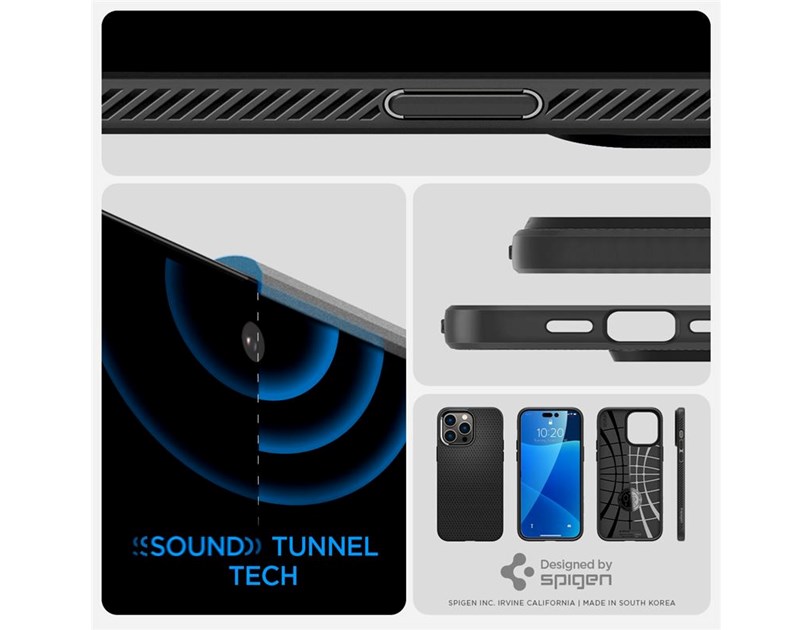 Spigen Liquid Air, zaštitna maska za telefon, mat crna - iPhone 14 Pro Max