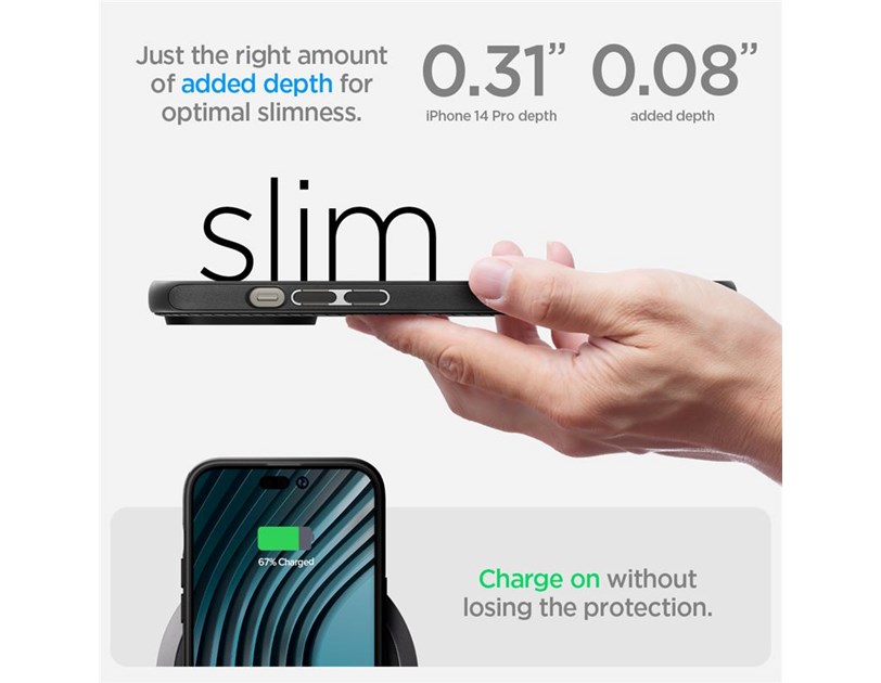 Spigen Mag Armor MagSafe, zaštitna maska za telefon, mat crna - iPhone 14 Pro