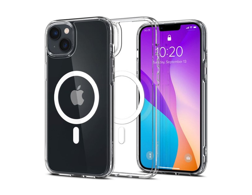 Spigen Crystal Hybrid MagSafe, zaštitna maska za telefon, prozirno-bijela - iPhone 14 Plus (ACS04656)