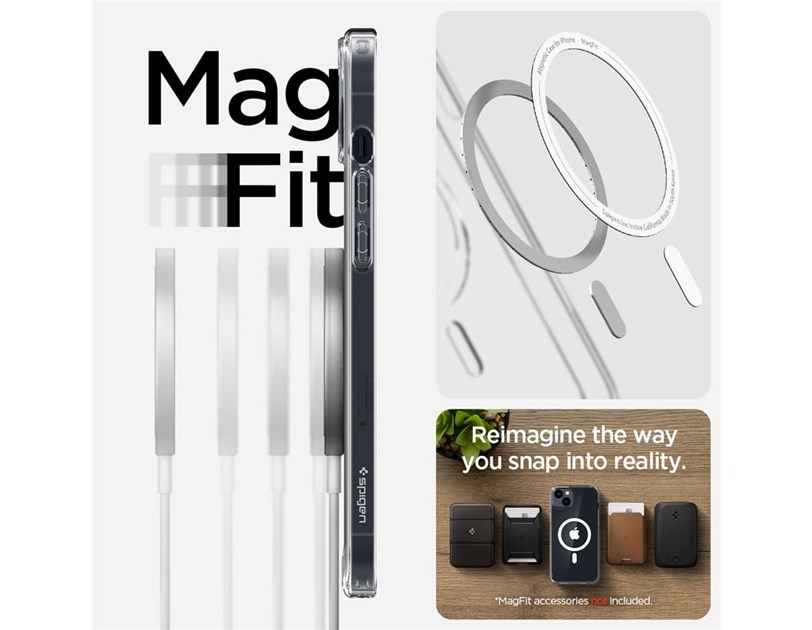 Spigen Crystal Hybrid MagSafe, zaštitna maska za telefon, prozirno-bijela - iPhone 14 Plus (ACS04656)