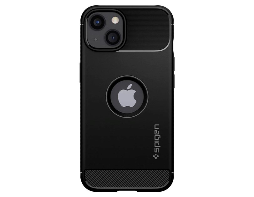 Spigen Rugged Armor, zaštitna maska za telefon, mat crna - iPhone 13