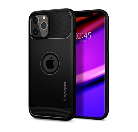 Spigen Rugged Armor, zaštitna maska za telefon, crna - iPhone 12/Pro