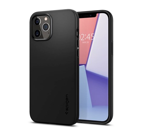 Spigen Thin Fit, zaštitna maska za telefon, crna - iPhone 12/Pro