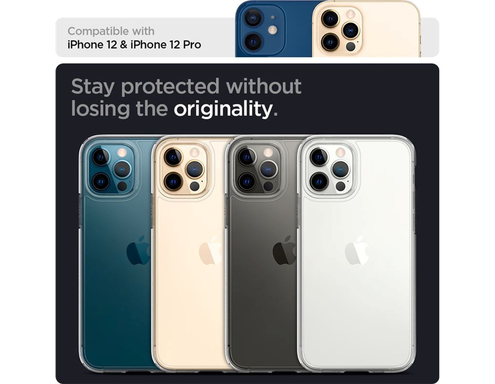 Spigen Ultra Hybrid, zaštitna maska za telefon, prozirna - iPhone 12/Pro