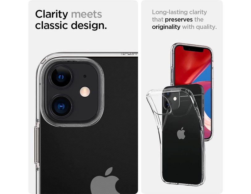 Spigen Liquid Crystal, zaštitna maska za telefon, prozirna - iPhone 12 mini