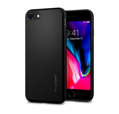Spigen Liquid Air, zaštitna maska za telefon, crna - iPhone SE (2022/2020)/8/7 (042CS20511)