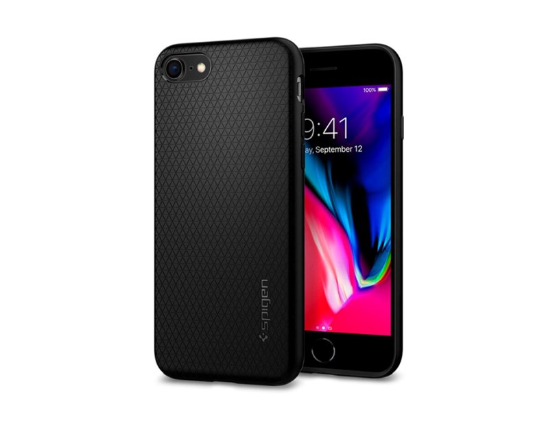Spigen Liquid Air, zaštitna maska za telefon, crna - iPhone SE (2022/2020)/8/7 (042CS20511)