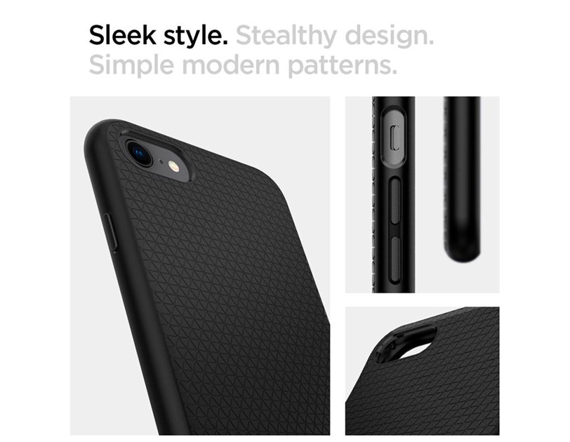 Spigen Liquid Air, zaštitna maska za telefon, crna - iPhone SE (2022/2020)/8/7 (042CS20511)