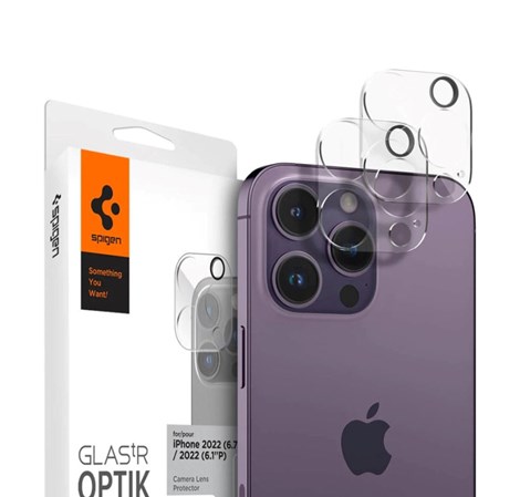 Spigen Glass Optik, zaštitno staklo za kameru telefona, 2 kom, prozirno - iPhone 14 Pro/iPhone 14 Pro Max (AGL05228)