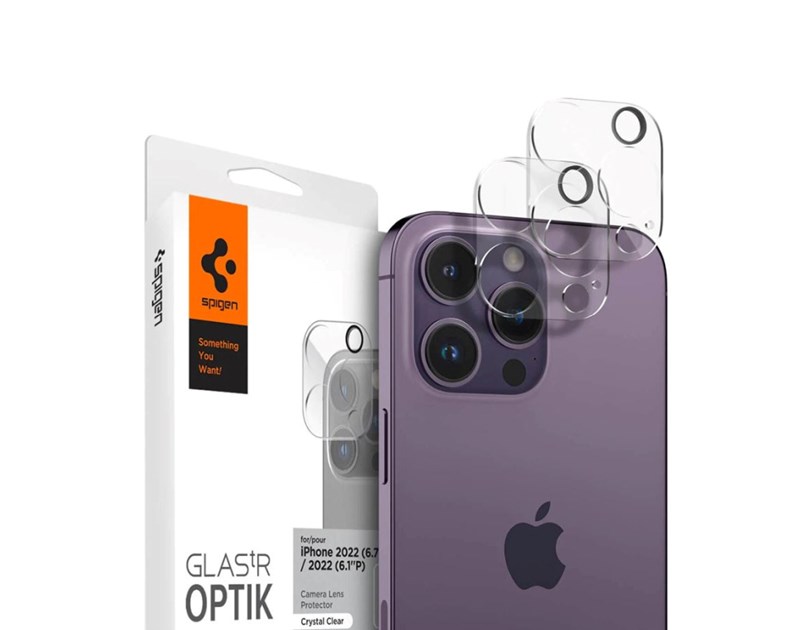 Spigen Glass Optik, zaštitno staklo za kameru telefona, 2 kom, prozirno - iPhone 14 Pro/iPhone 14 Pro Max (AGL05228)