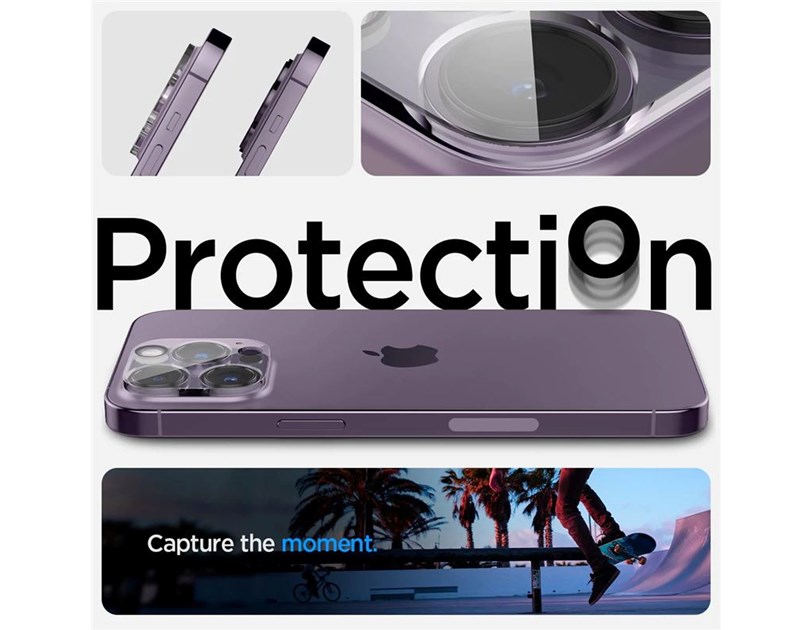 Spigen Glass Optik, zaštitno staklo za kameru telefona, 2 kom, prozirno - iPhone 14 Pro/iPhone 14 Pro Max (AGL05228)