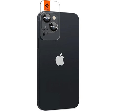 Spigen Glass EZ Fit Optik Pro, zaštitno staklo za kameru telefona, 2 kom, crno - iPhone 14/iPhone 14 Plus (AGL05213)