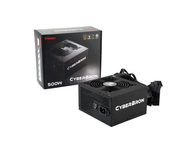 Enermax 500W CyberBron, ATX 2.3, 80+ BRONZE, aktivan PFC, 2×PCIe, 6×SATA, 24-pina, 120mm ventilator, crno
