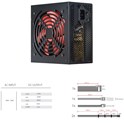 Xilence 600W RedWing R7 Edition, ATX 2.3.1, pasivan PFC, 1×PCIe, 4×SATA, 20+4-pina, 120mm ventilator, crno