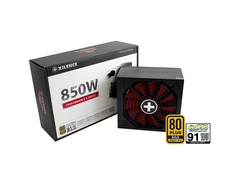 Xilence 750W Performance X+, ATX 3.0 80+ GOLD, polumodularno, aktivan PFC, 4×PCIe, 6×SATA, 20+4-pina, 140mm ventilator, crno