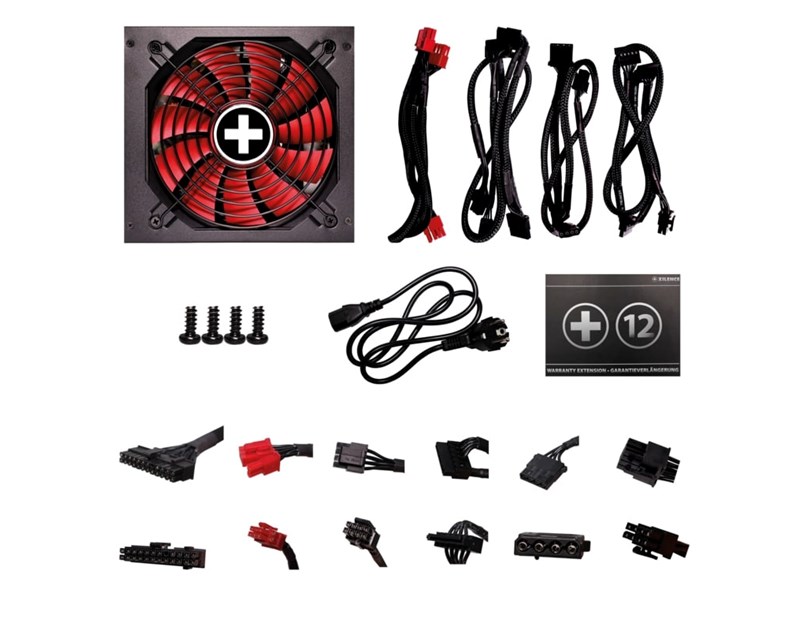 Xilence 850W Performance X+, ATX 3.0 80+ GOLD, polumodularno, aktivan PFC, 4×PCIe, 6×SATA, 20+4-pina, 140mm ventilator, crno
